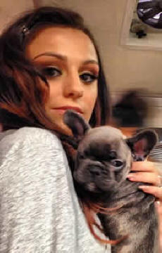 Cher Lloyd with her cute bulldog puppy